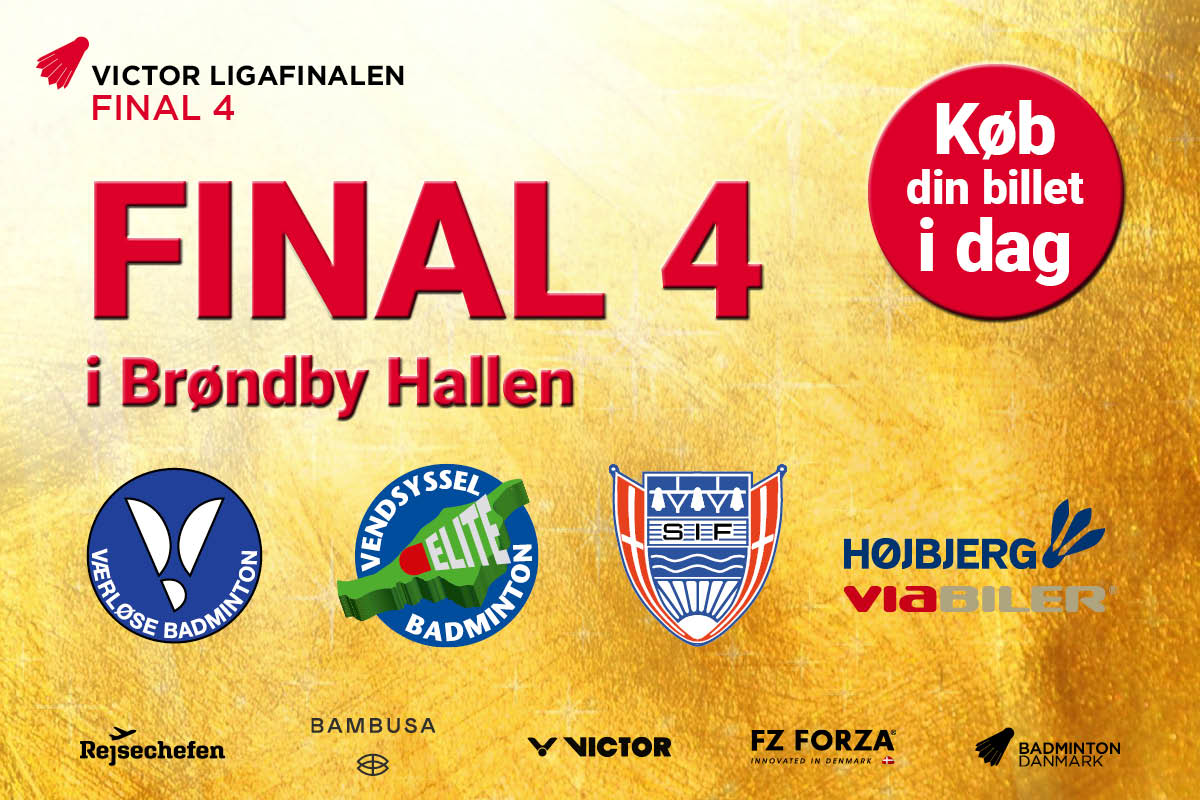 Final 4 - VICTOR Final 4 - Logo - Badmintonliga - slutspil - liga - Værløse - Vendsyssel - Skovshoved - Højbjerg - ViaBiler