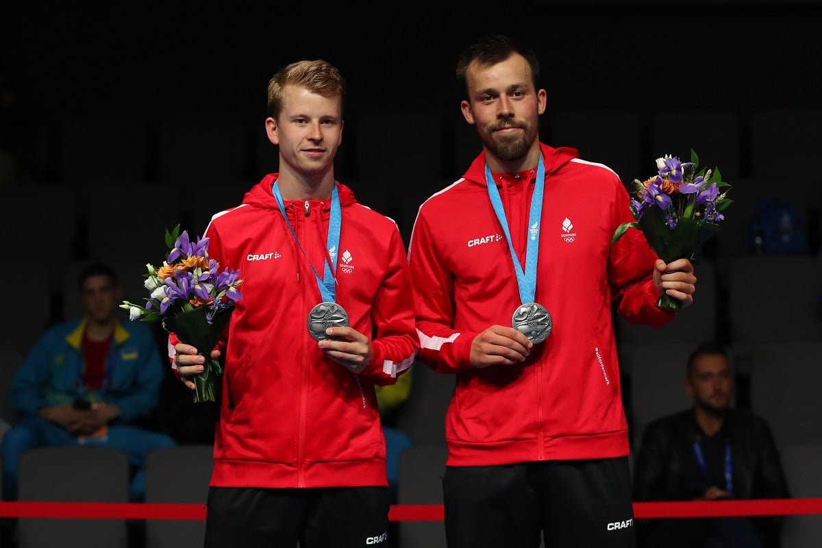 - European Games 2019 - Medaljer - Glæde - Badmintonphoto - Kim Astrup - Anders Skaarup